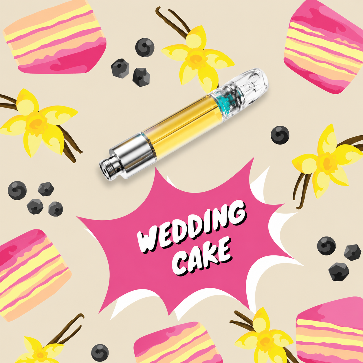 Indica Dominant Canna Club Wedding Cake Distillate + Vape Cart | 1ml